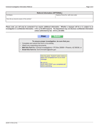 Form ADOR10738 Criminal Investigation Information Referral - Arizona, Page 2