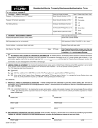 Arizona Form 285-PMC (ADOR11375) Residential Rental Property Disclosure/Authorization Form - Arizona