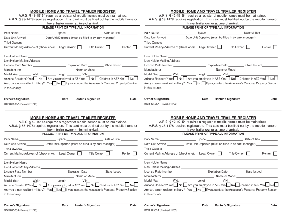 Form DOR82505A Fill Out, Sign Online and Download Fillable PDF