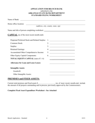 Application for Branch Bank - Standard - Arkansas, Page 6