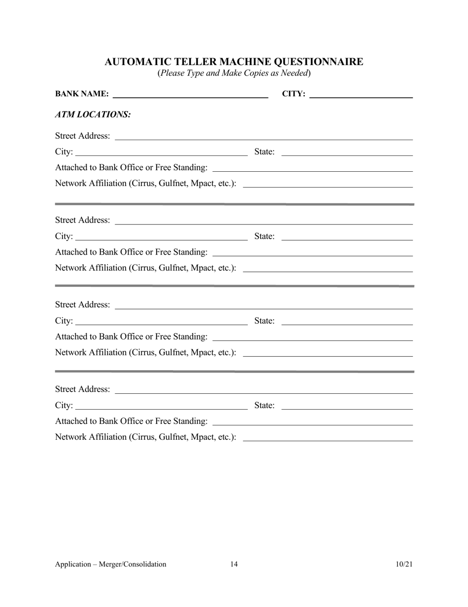 Application for Merger or Consolidation - Arkansas, Page 14