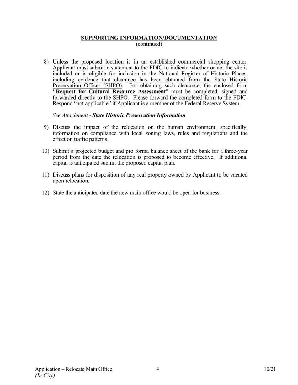 Application to Relocate Main Office (In City) - Arkansas, Page 4