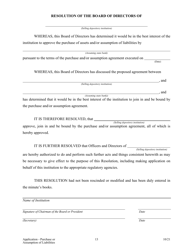 Application for Purchase or Assumption of Liabilities ( 50%) - Arkansas, Page 13