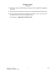 Application for Purchase or Assumption of Liabilities ( 50%) - Arkansas, Page 3