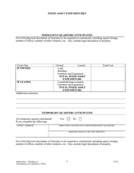 Application for Purchase or Assumption of Liabilities ( 50%) - Arkansas, Page 9