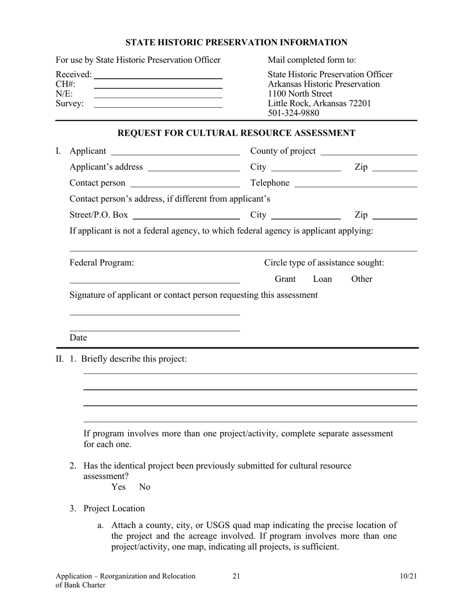 Application to Reorganize and Relocate Bank Charter - Arkansas, Page 21