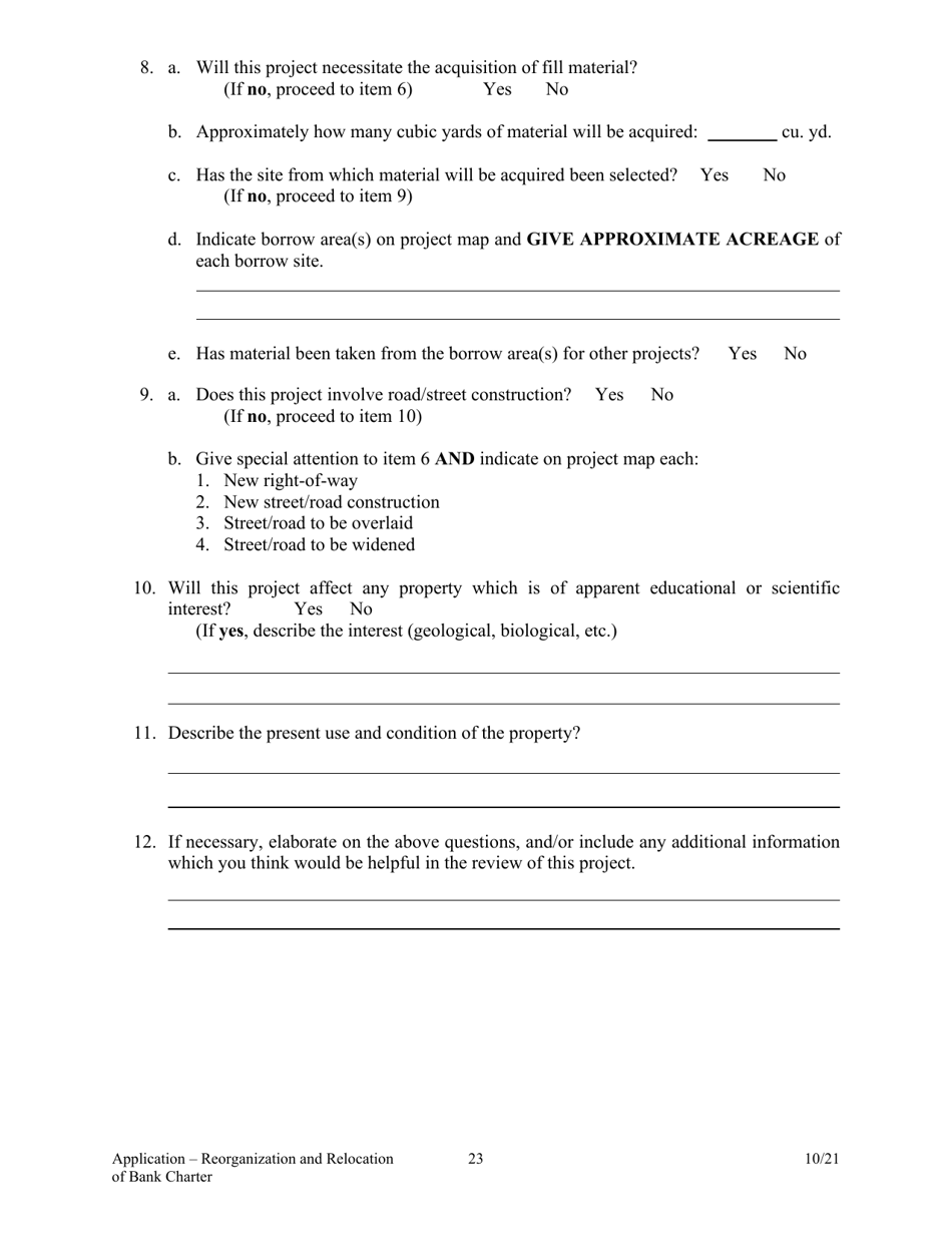 Application to Reorganize and Relocate Bank Charter - Arkansas, Page 23