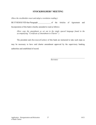 Application to Reorganize and Relocate Bank Charter - Arkansas, Page 27