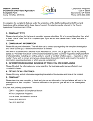 Form IS-STZ101 Complaint Form - California, Page 2