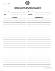 Document preview: Appendix 7-2 Preconstruction Conference Attendance List - California