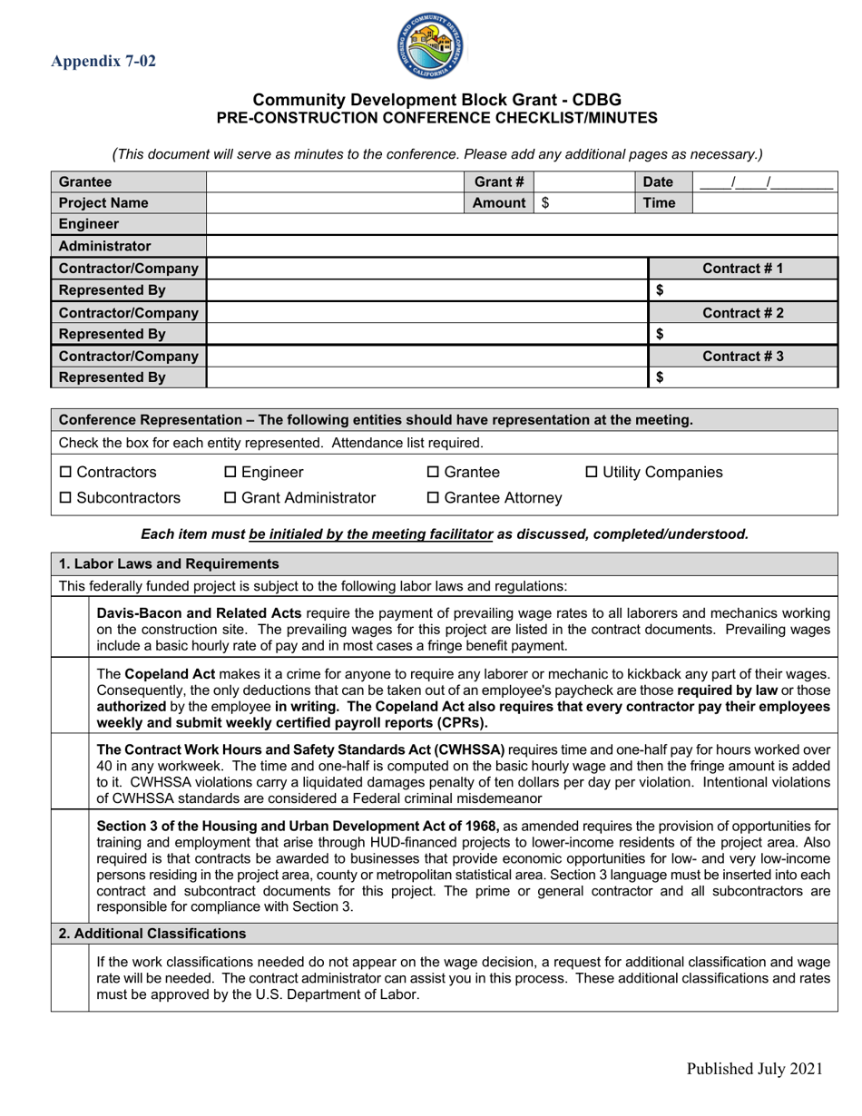 Appendix 7-2 Preconstruction Conference Attendance List - California, Page 2