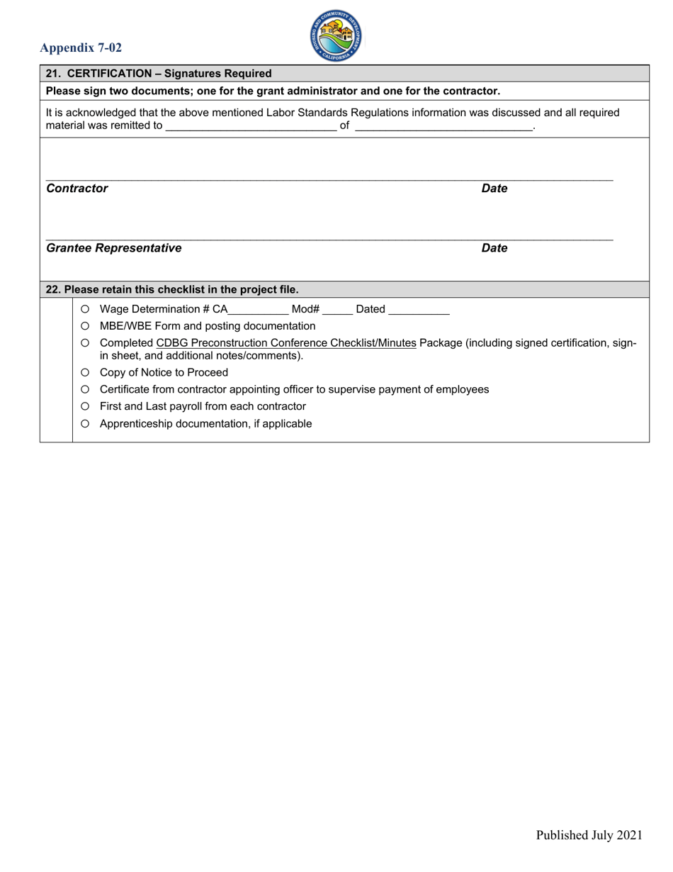 Appendix 7-2 Preconstruction Conference Attendance List - California, Page 7