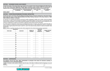 Form DL396 Authorization/Requisition for Driver Instruction Forms - California, Page 2