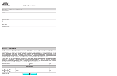 Form DL28 &quot;Laboratory Report&quot; - California