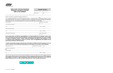 Document preview: Form DL817 ETP Request for Reactivation Employer Number - Employer Testing Program - California