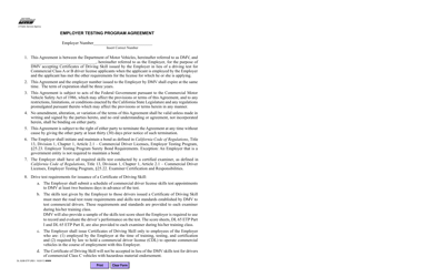 Form DL520B ETP Employer Testing Program Agreement - California