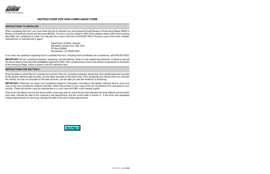 Form DL921 Notice of Non-compliance Ignition Interlock - California, Page 2