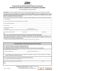 Document preview: Form DL948 Provider Dui Program Administrator Designee Document - California