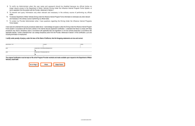 Form DL946 Internet Security Agreement Certification Program Provider Representative - California, Page 2