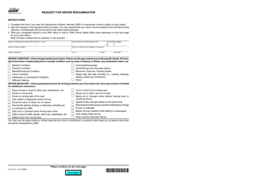 Document preview: Form DS699 Request for Driver Reexamination - California