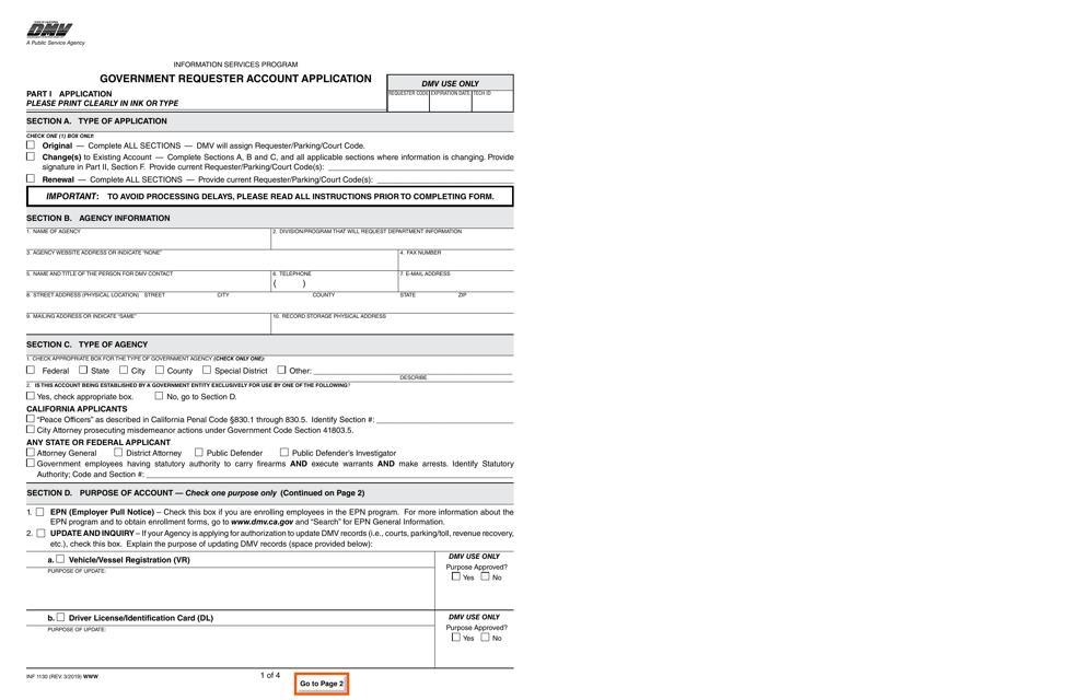 Form INF1130  Printable Pdf