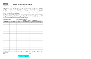Document preview: Form MC2132I Arizona Reduced Fee Certification - California