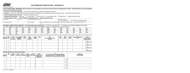 Form MC2118 I Schedule C California Irp Vehicle Data - California, Page 3