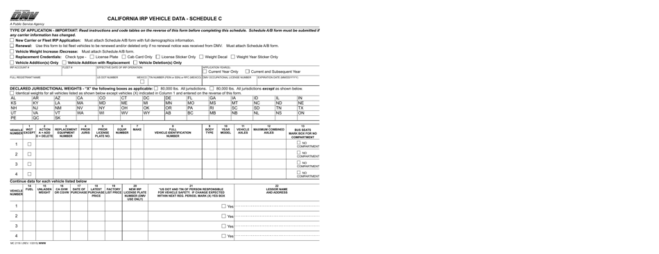 Form MC2118 I Schedule C - Fill Out, Sign Online And Download Fillable ...