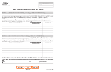 Form OL107 Corporate Declaration - California, Page 2