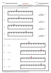 Reading &amp; Marking Ruler Worksheet With Answer Key, Page 2
