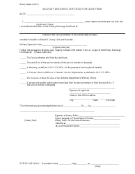 Document preview: Military Discharge Certificate Release Form