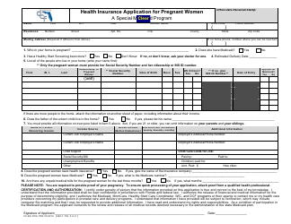 Form CF-ES2700 Health Insurance Application for Pregnant Women - Florida