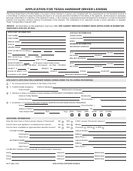 Form DL-77 Application for Texas Hardship Driver License - Texas