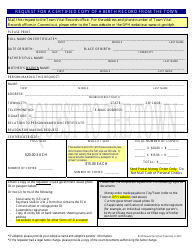 Document preview: Request for a Certified Copy of a Birth Record From the Town - Connecticut