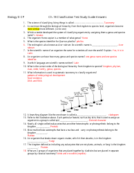 Document preview: Classification Test Study Guide With Answer Key - Biology II Cp, Loudoun County Public Schools