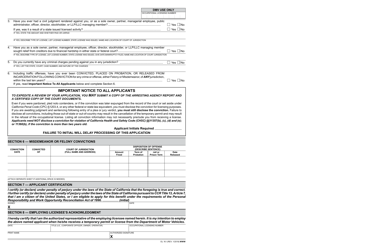 Form OL16I Application for Driver Instructor and All-terrain Vehicle Safety Instructor License - California, Page 2
