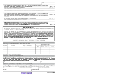 Form OL16R Application for Representative License - California, Page 2