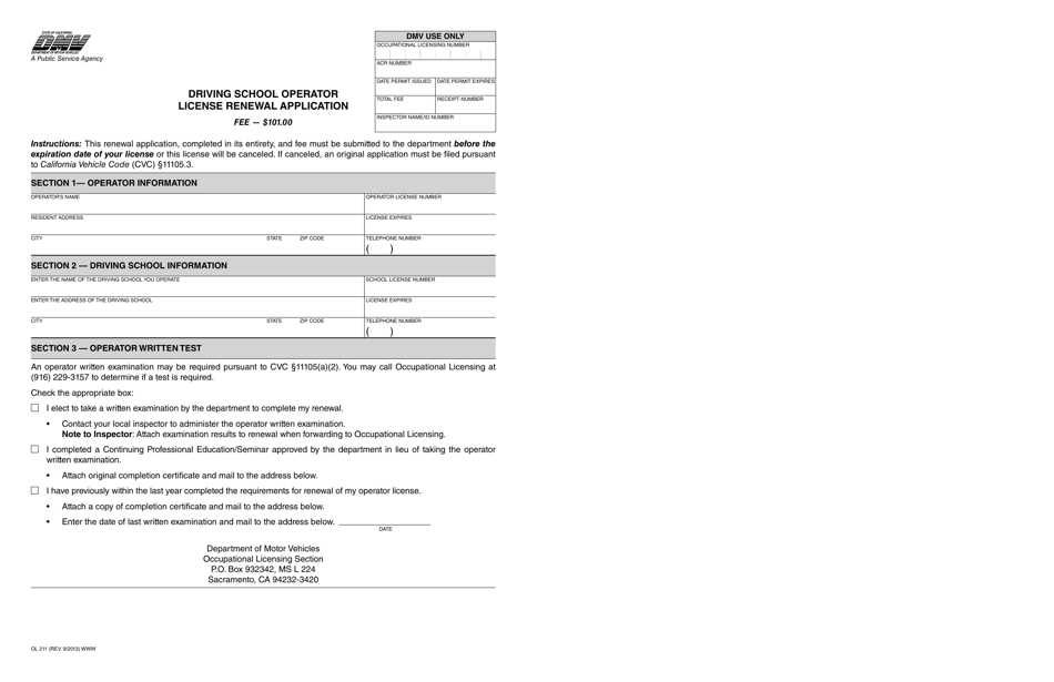 Form OL211 - Fill Out, Sign Online and Download Fillable PDF ...