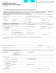 Document preview: Form STD.625 Classification and/or Certification Action Request - California