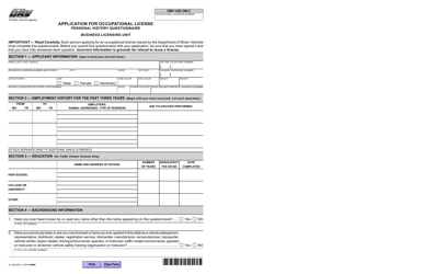 Form OL29B Application for Occupational License - California