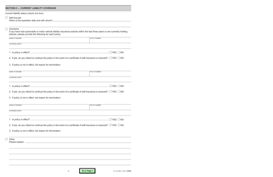 Form OL319 Application for Certificate of Self-insurance - Autonomous Vehicle Tester (Avt) Program - California, Page 2