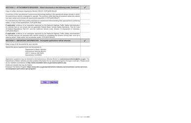 Form OL321C Autonomous Vehicle Deployment Checklist - California, Page 2