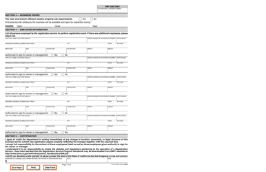 Form OL601 Part A Application for Original Occupational License for Registration Service - California, Page 2