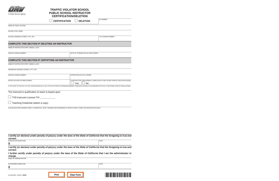 Form OL609 - Fill Out, Sign Online and Download Fillable PDF ...