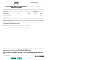 Document preview: Form OL757 Application for Traffic Violator School (Tvs) Administrator Change - California