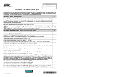 Document preview: Form OL761 Tvs Owner Application Checklist - California