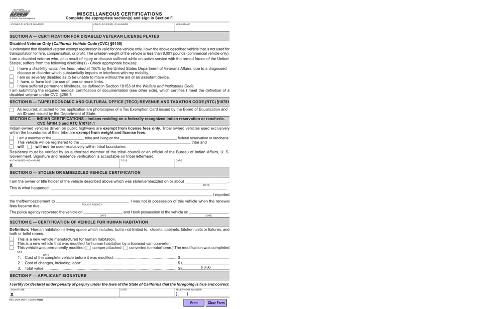 Fillable Form Reg 256 Miscellaneous Statements Of Fac - vrogue.co