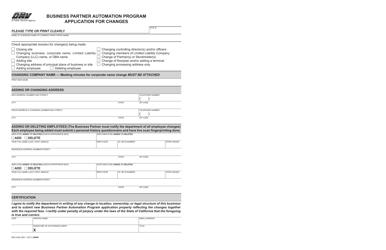 Document preview: Form REG4026 Application for Changes - Business Partner Automation Program - California