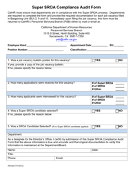 Document preview: Super Sroa Compliance Audit Form - California