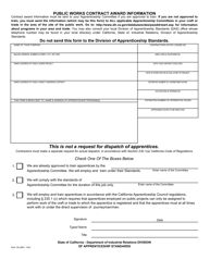 Form DAS140 Public Works Contract Award Information - California